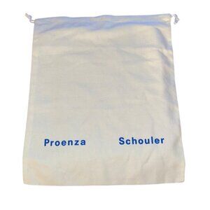 Proenza Schouler white blue cotton drawstring shoe/purse dust bag  14x11"